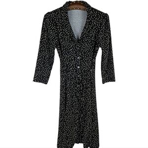 Navy/Black and White Polka Dot Midi Dress​​​